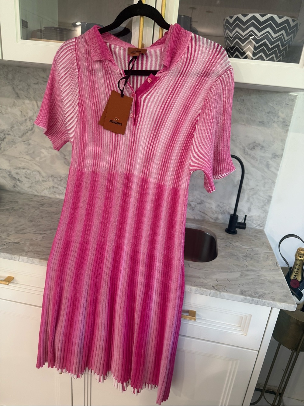 NWT Missoni Pink Ombre Knit Polo Dress